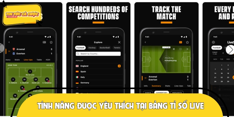 Tính năng chính khiến Livescore được nhiều người chọn